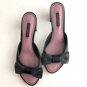 Louis Vuitton Noir Monogram Denim Canvas Sandals